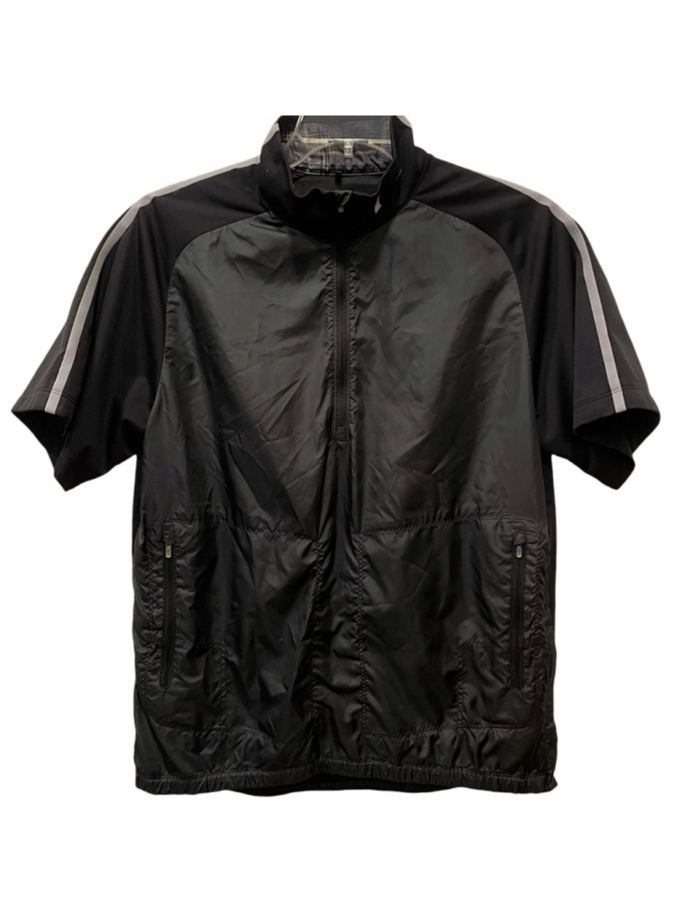 Nike Golf Mens Medium Short Sleeve Pullover Windbreaker 1/2 Zip 582789 Black